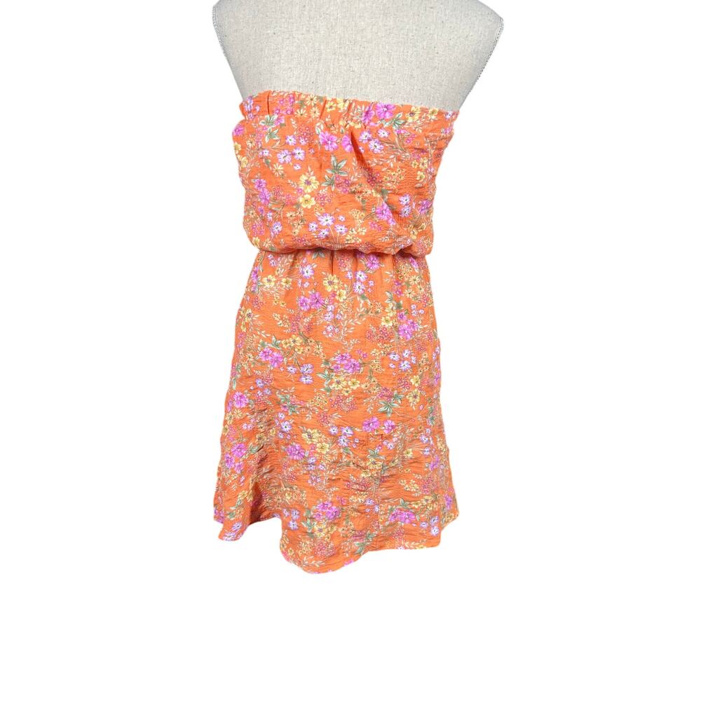 Rolla Coster Orange Ditsy Floral Strapless Sun Dress – Size M – EUC - Picture 3 of 8